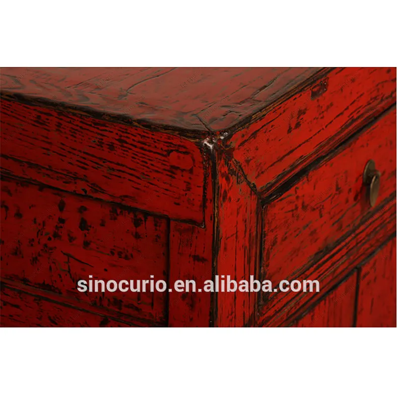 Rustic wood antique furniture sideboard cabinet