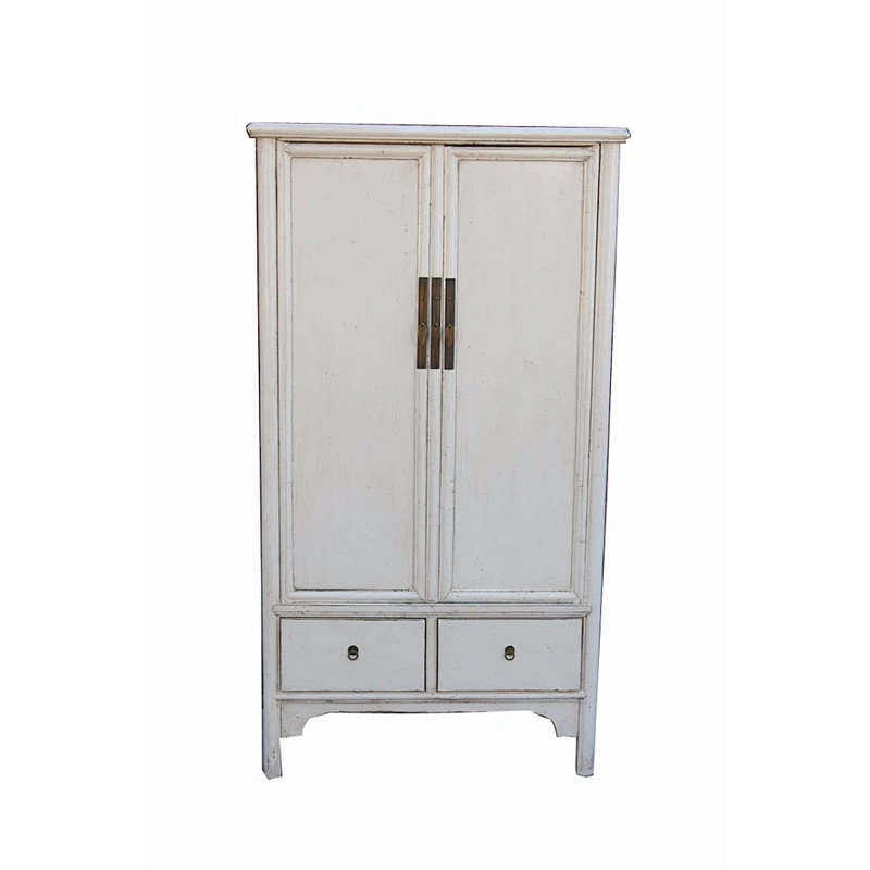 White chinese style solid wood wardrobe china supplier