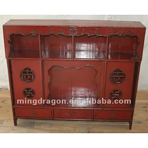 chinese antique furniture red niche for buddha
