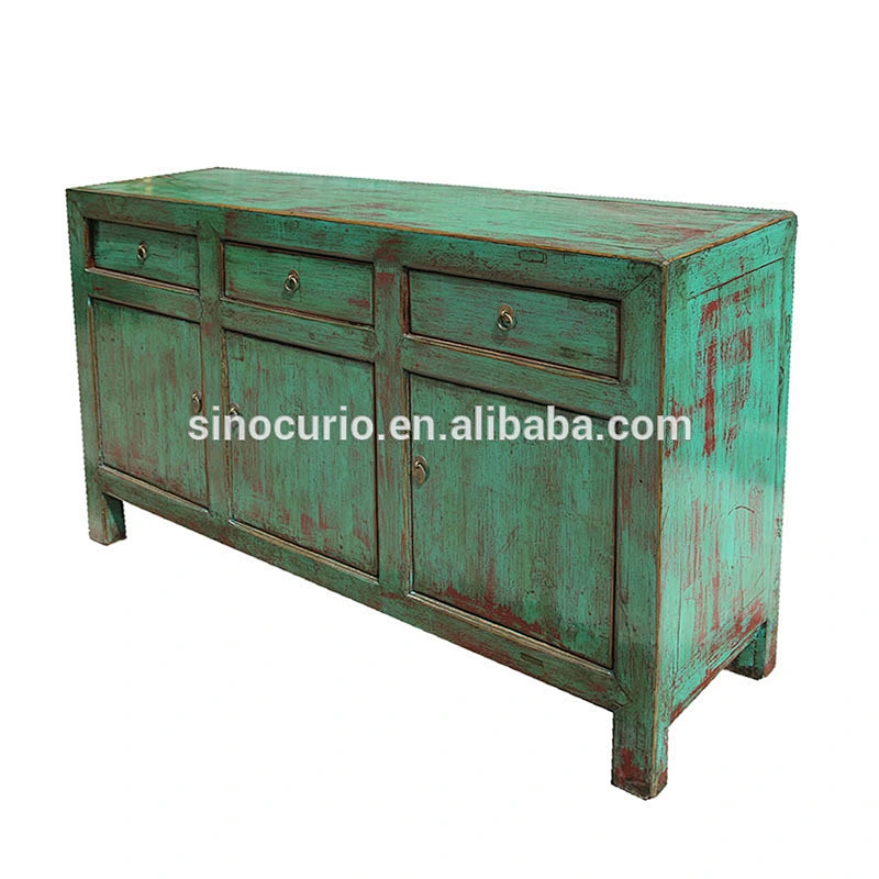 Oriental antique Chinese vintage high gloss lacquer distressed handmade furniture