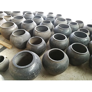 Chinese antique flower clay pot