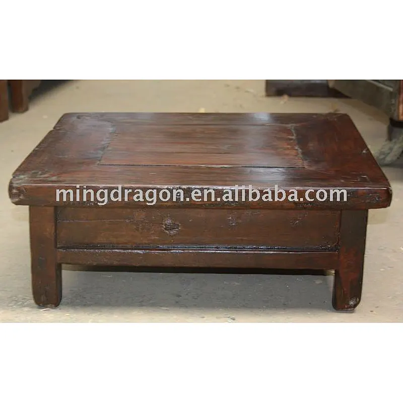 Chinese Antique Elm Wooden Kang Table / Coffee Table