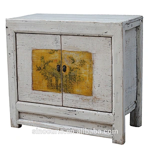 Wholesale oriental Chinese antique classic reproduction painted white-washed cabinet