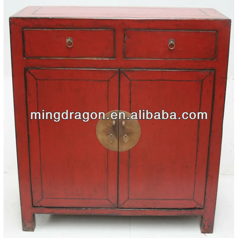 Chinese antique two drawer two door wedding cabinet