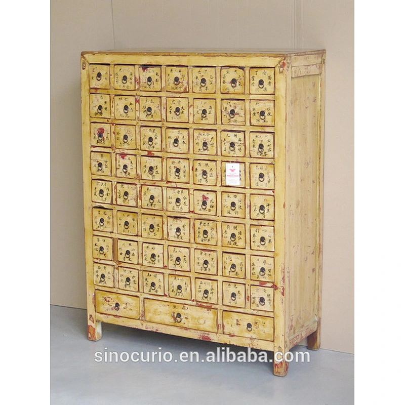 Asian Antique chinese wooden medicine cabinet