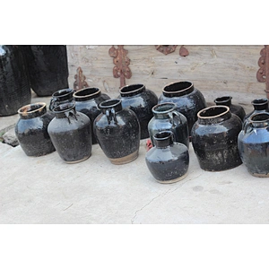 wholesale black glazed home and garden decoration black ceramic pot