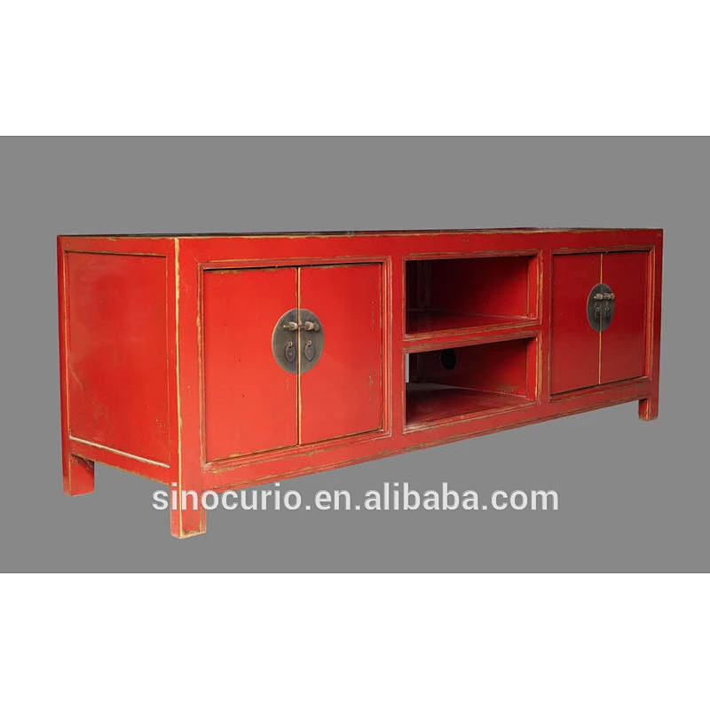 Antique Chinese Red Painted TV stand/cabinet/furniture