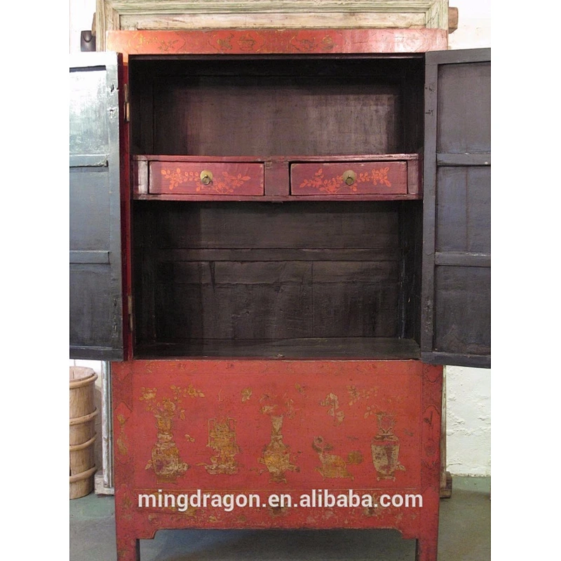 Antique Vintage Hand Painted Furniture Cabinet