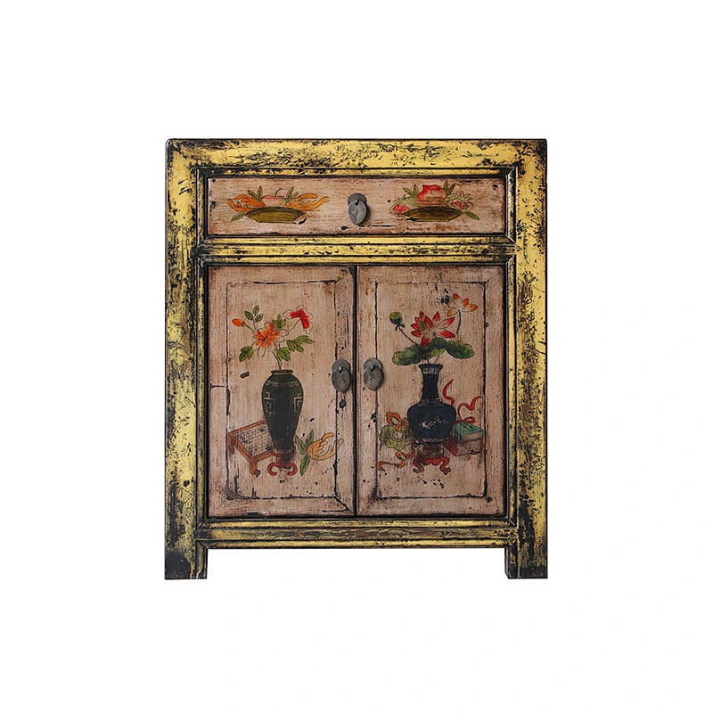Chinese painted night stands- reproduction hand paint bedside tables