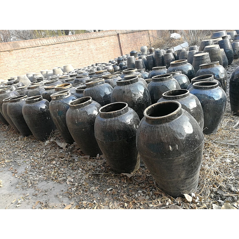 wholesale black glazed home and garden decoration black ceramic pot