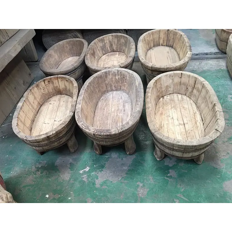 Antique Chinese recycled wood vintage basin