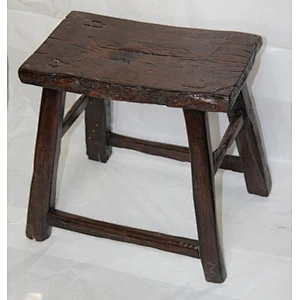 Chinese Style Environmental protection Elm wood antique brown stool