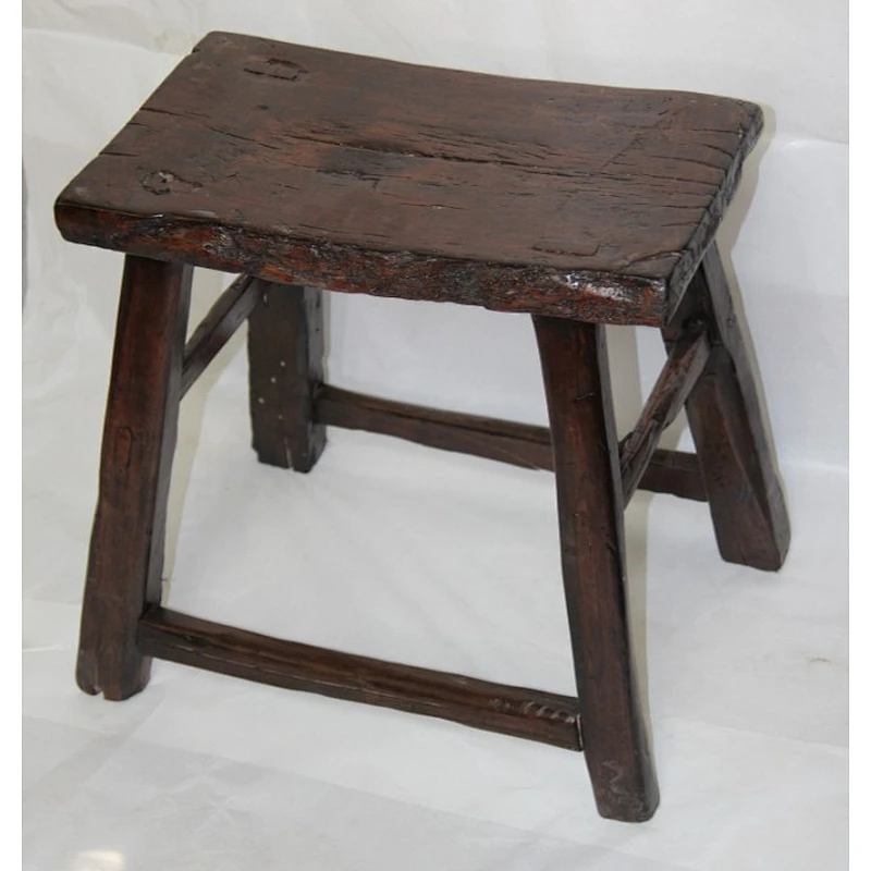 Chinese Style Environmental protection Elm wood antique brown stool