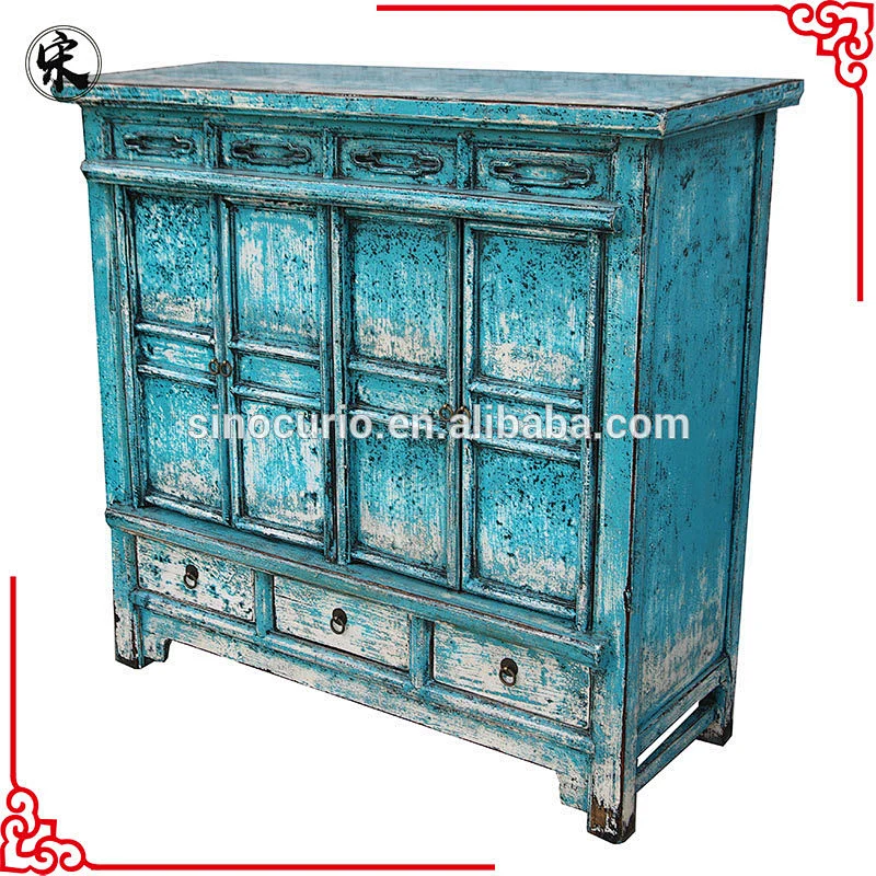antique chinese reproduction living room recycled solid wooden glossy cabinet