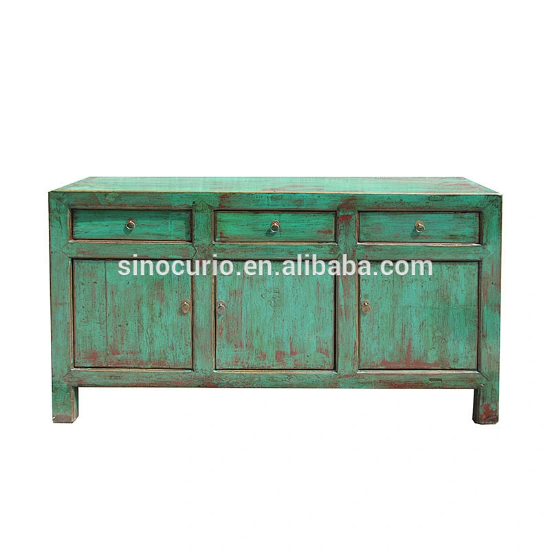 Oriental antique Chinese vintage high gloss lacquer distressed handmade furniture