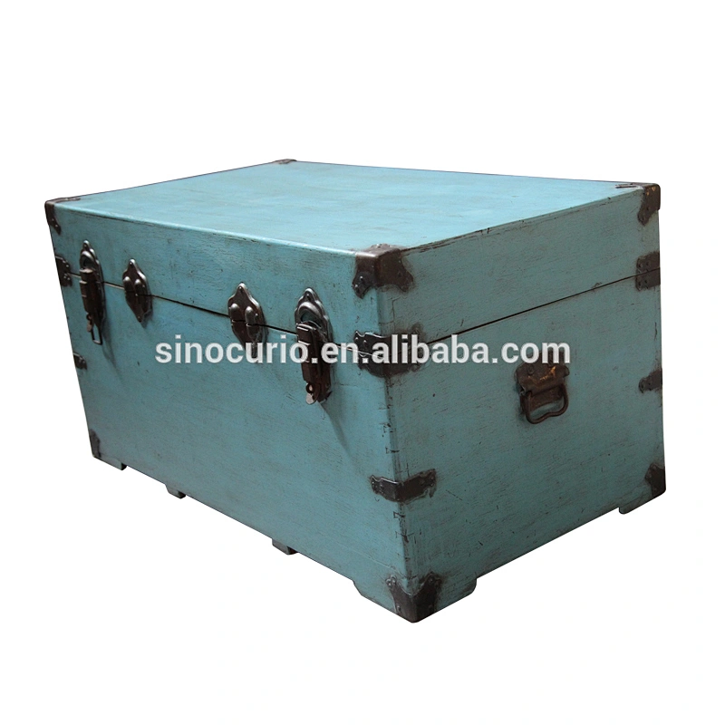 wholesale furniture china antique wooden trunk box style coffee table