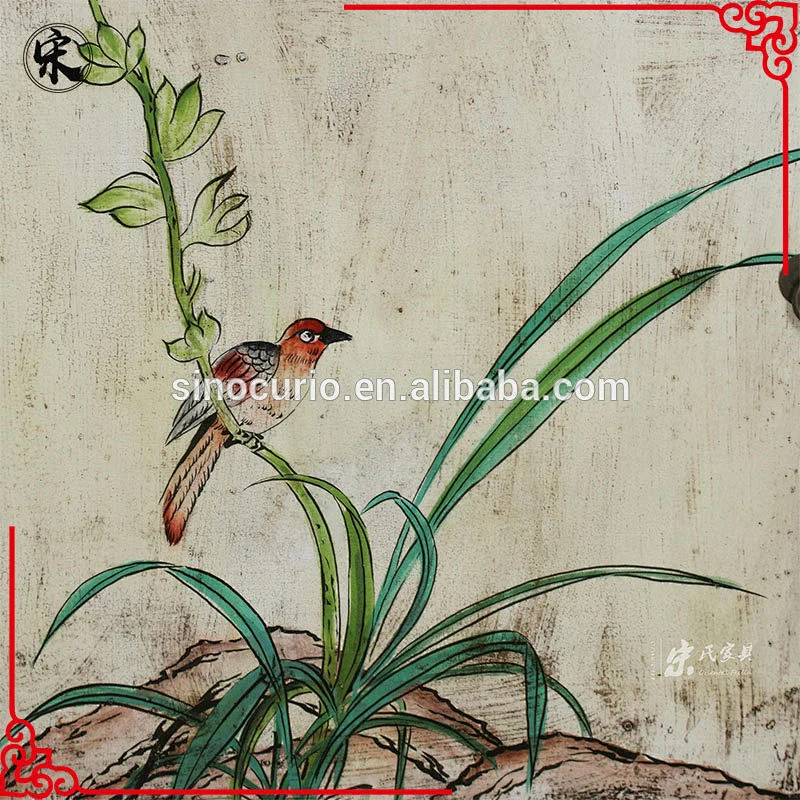 Chinese reproduction recycle wood hand painted furniture cabinet