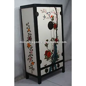 chinese antique painted two door two drawer cabinet