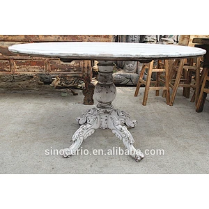 Europe French Antique Vintage Rustic Furniture Round Wood Dining Table