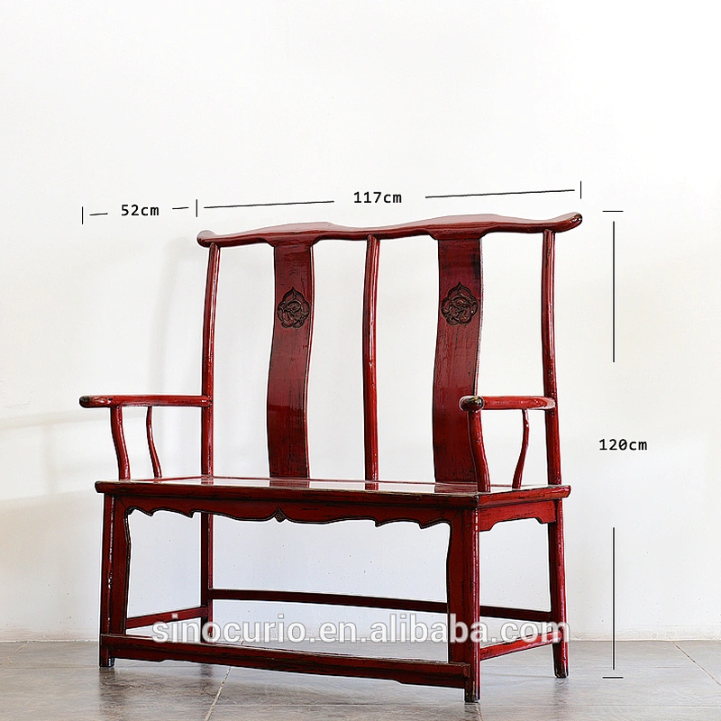 Antique style restaurant recycle wood double chair