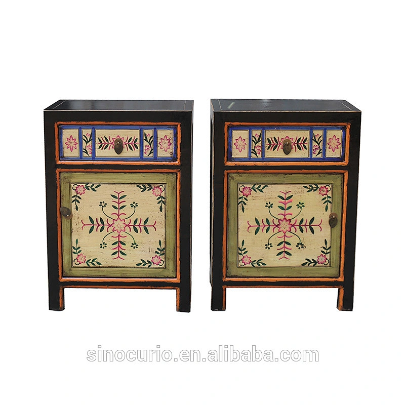 Oriental reproduction hand paint bedside table wholesale furniture in China
