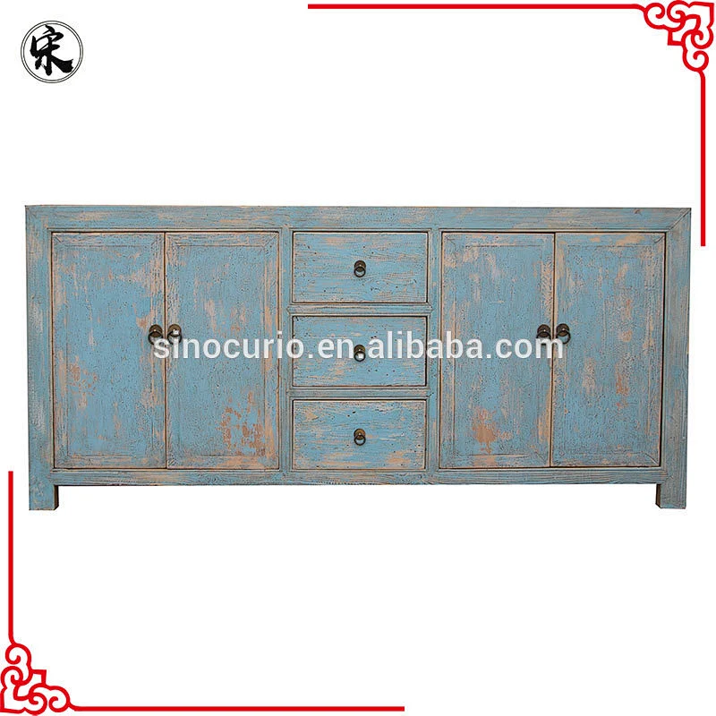 Chinese Antique Shabby Chic Solid Wood Repeoduction Furniture In Living Room