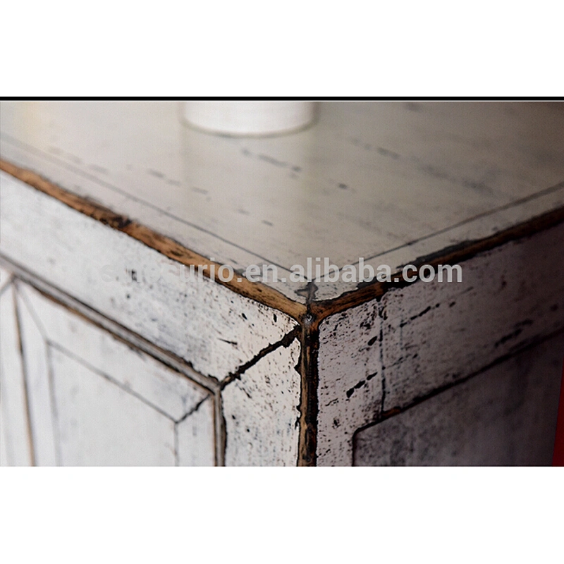 chinese antique style white wooden storage cabinet sideboard