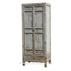 Chinese antique restoration classical shabby chic furniture clothes cabinet wardrobe