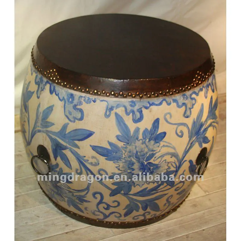 Chinese antique furniture wood drum