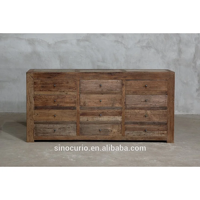 slatted buffet with reclaimed elm