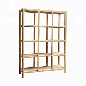 Chinese design solid wood display bookshelf