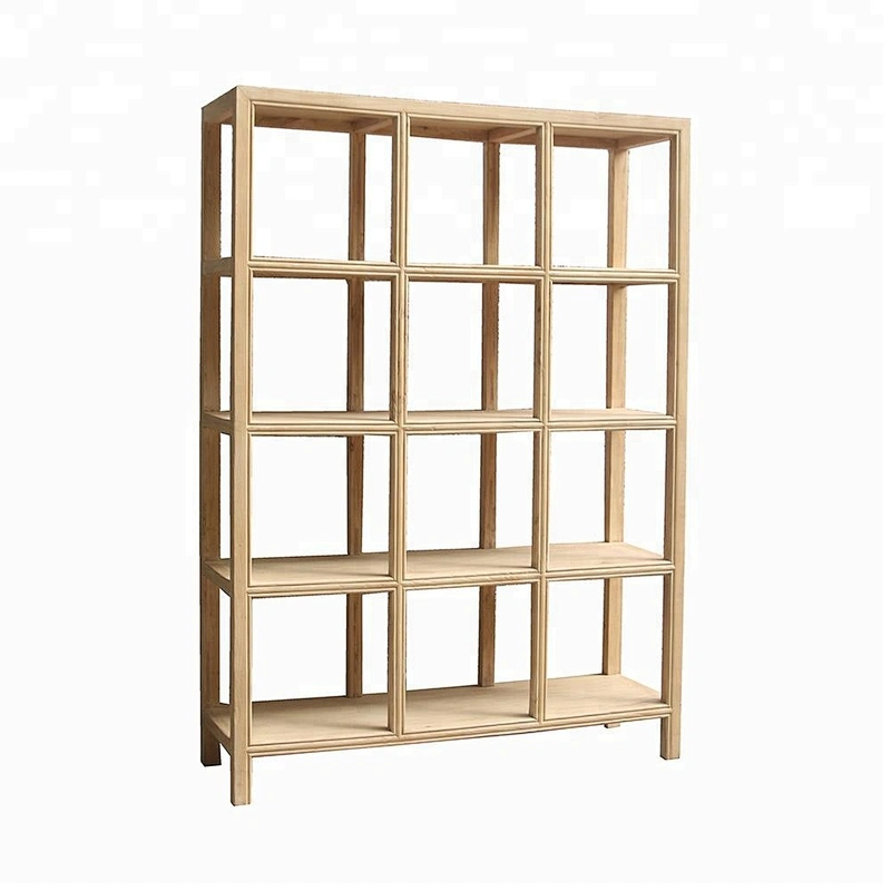 Chinese design solid wood display bookshelf