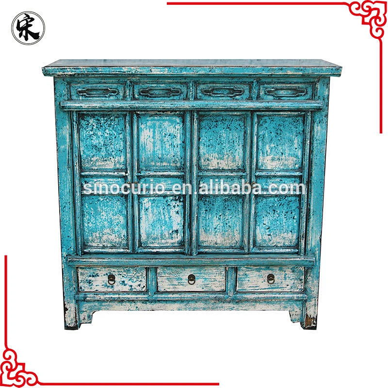 antique chinese reproduction living room recycled solid wooden glossy cabinet
