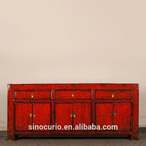 Antique reproduction recycle wood chinese sideboard