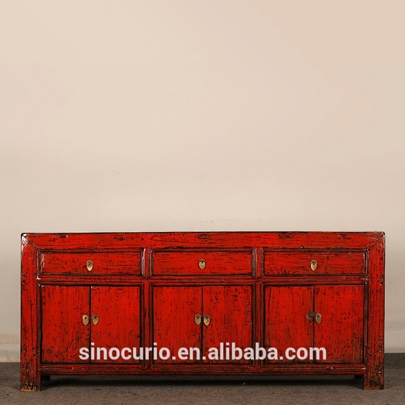 Antique reproduction recycle wood chinese sideboard