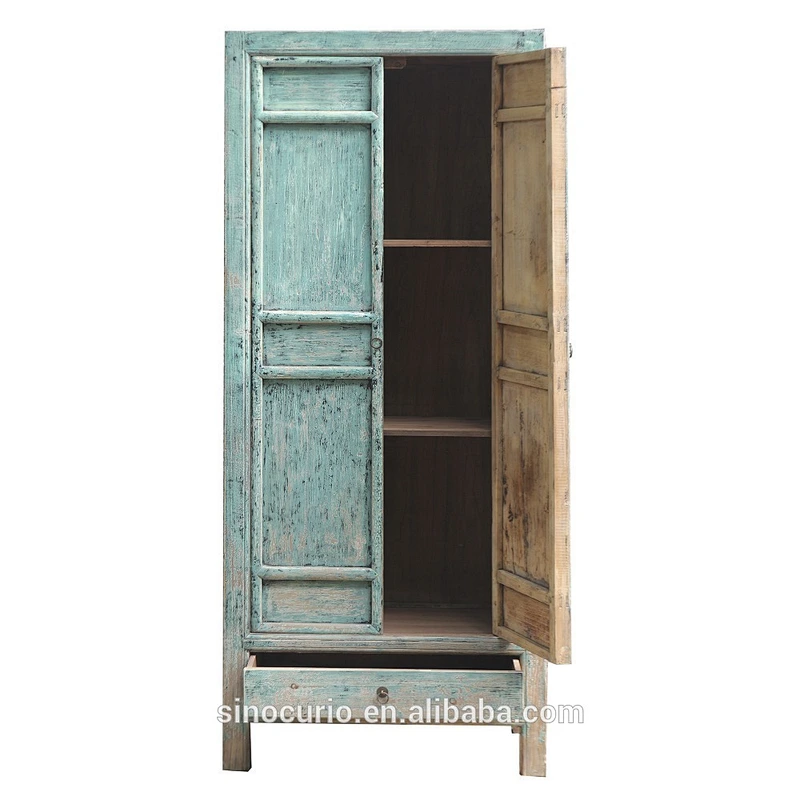 Chinese antique asian vintage furniture solid wooden rustic shabby chic cabinet wardrobe