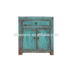 chinese antique lacquered wooden bedside cabinet/side table/nightstand