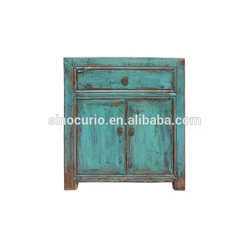 chinese antique lacquered wooden bedside cabinet/side table/nightstand