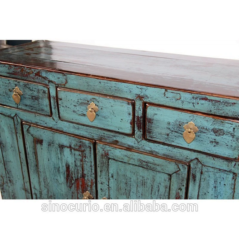 Chinese wooden antique furniture distressed wood storage cabinet