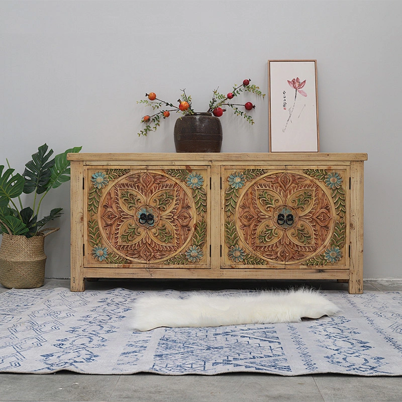 Reclaimed elm natural wood rustic furniture solid wood customized living room furniture