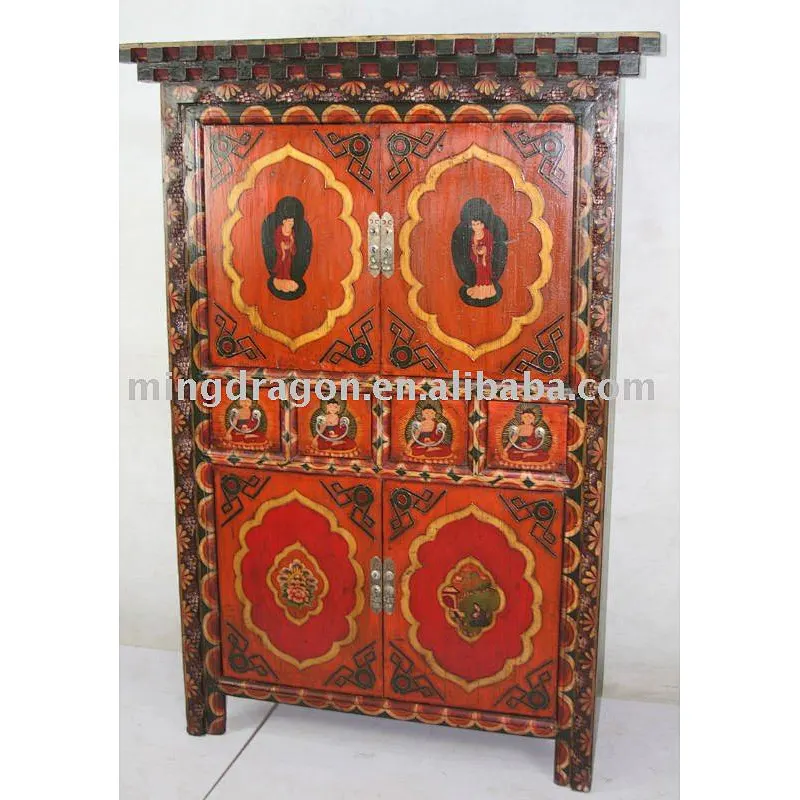 Chinese Tibet Antique Buddha Cabinet