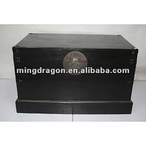Chinese Antique Cute Black Storage Trunk