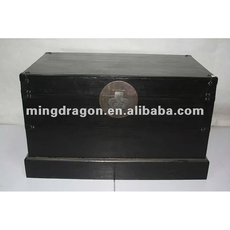 Chinese Antique Cute Black Storage Trunk