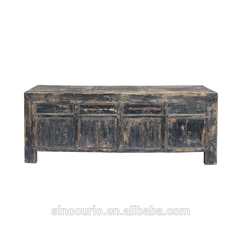 wholesale furniture china antique reproduction black sideboard recycled elm wood furniture beijing