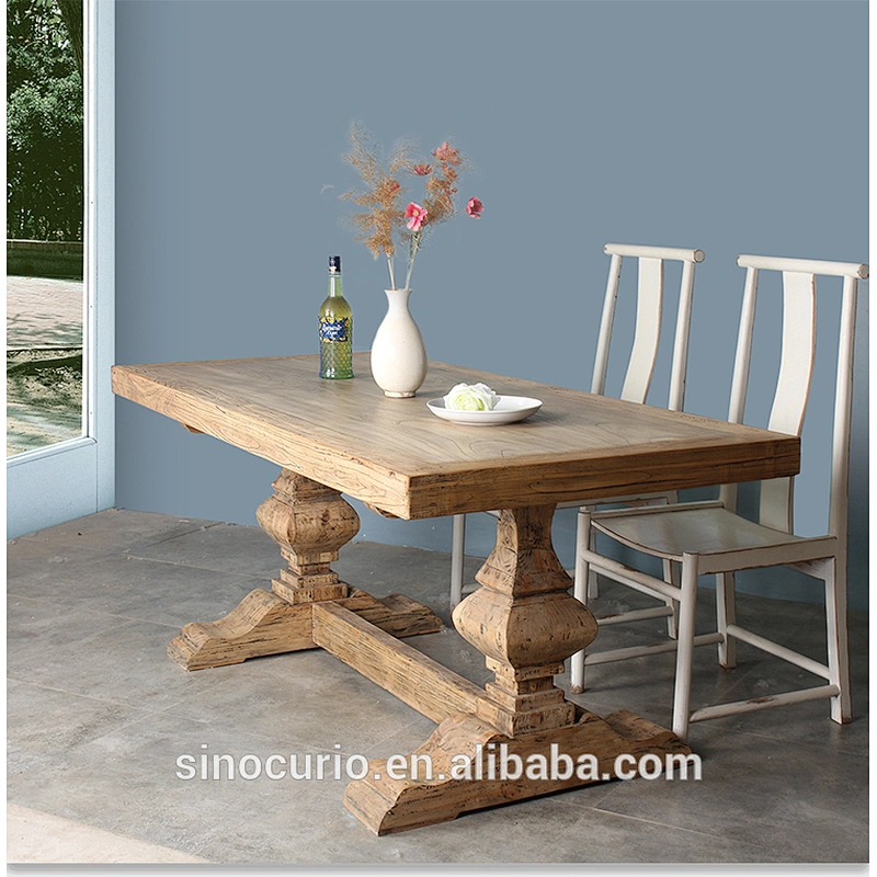 Antique Chinese Recycle Elm Wood Dining Table