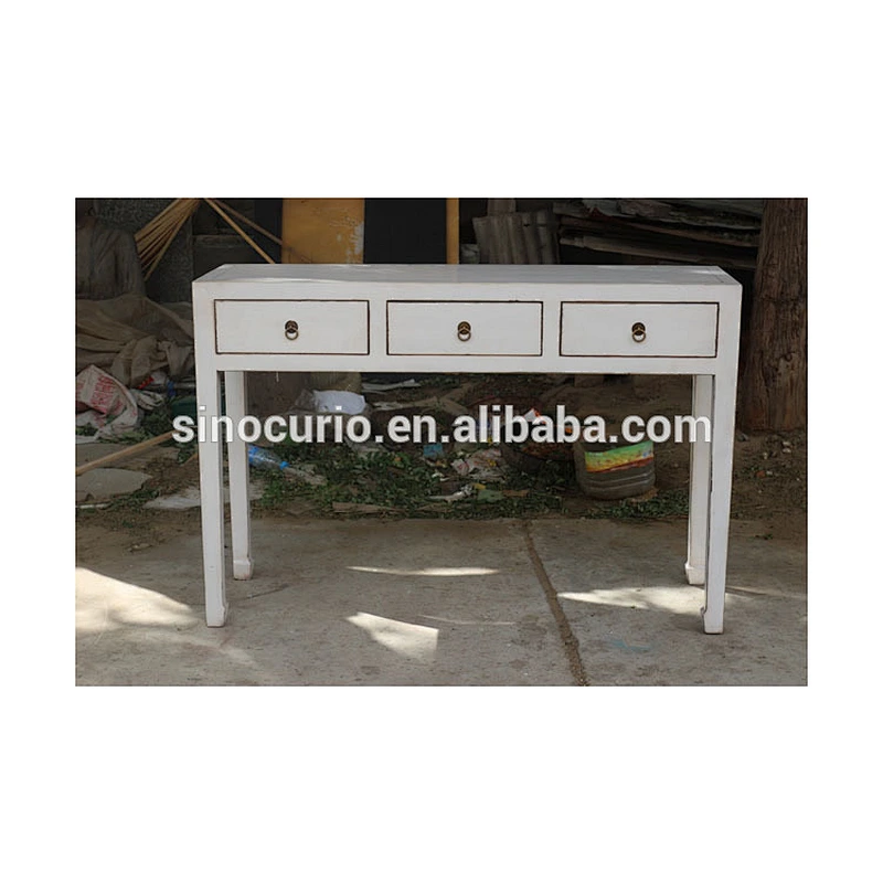 reproduction Chinese white lacquer office boss tables side tables
