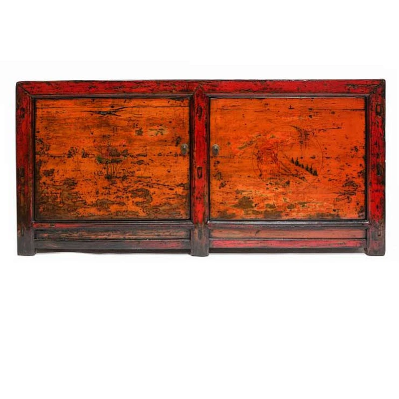 chinese classic painting distressed antique furniture