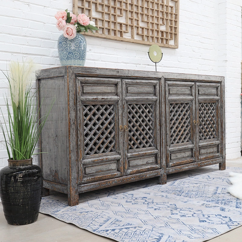 Wholesale Antique Living Room Wood Sideboard 4 door cupboard Furniture