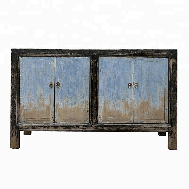 Recycle wood furniture antique distressed cabinet