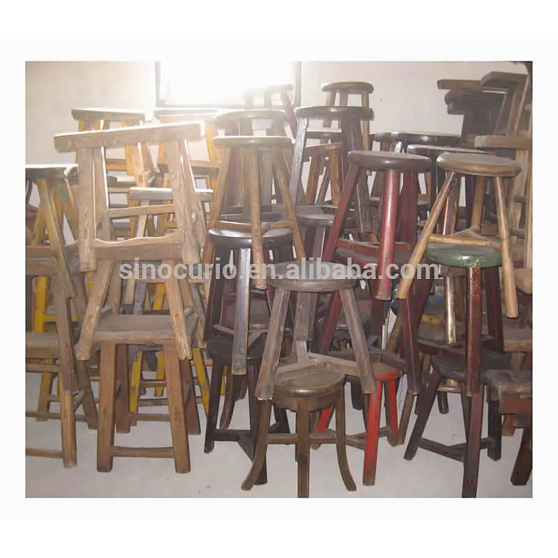Chinese antique vintage rustic natural original recycle wood stool